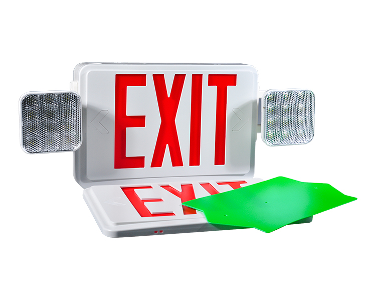 JLEC2BCW-Bi-Color LED Combo Emergency Exit Sign s LED hlavami