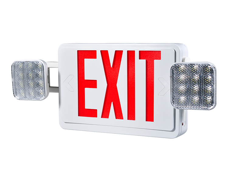 JLEC2BCW-Bi-Color LED Combo Emergency Exit Sign s LED hlavami