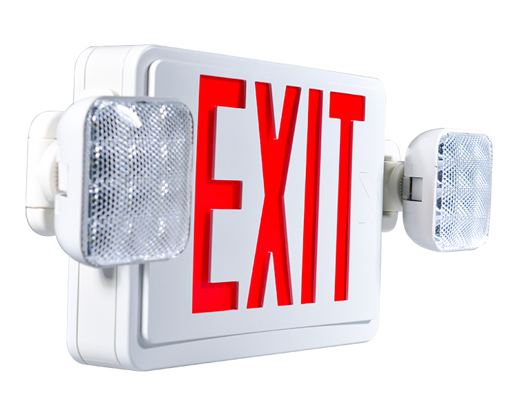 JLEC2BCW-Bi-Color LED Combo Emergency Exit Sign s LED hlavami