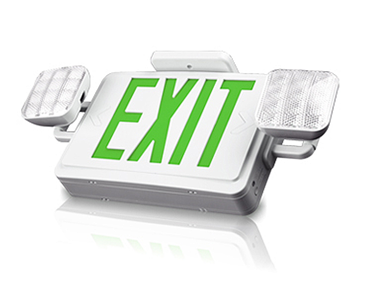 JLEC2BCW-Bi-Color LED Combo Emergency Exit Sign s LED hlavami