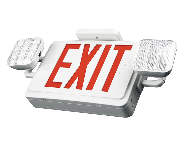 JLEC2BCW-Bi-Color LED Combo Emergency Exit Sign s LED hlavami