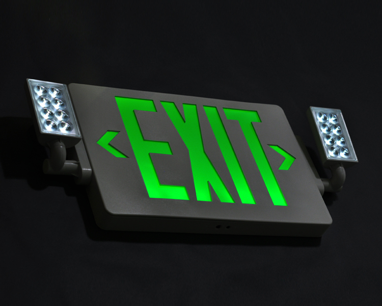 JLECD2GW-Green Emergency Fire Exit světla s LED hlavami