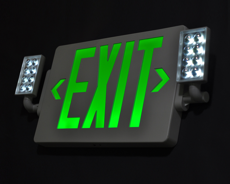 JLECD2GW-Green Emergency Fire Exit světla s LED hlavami