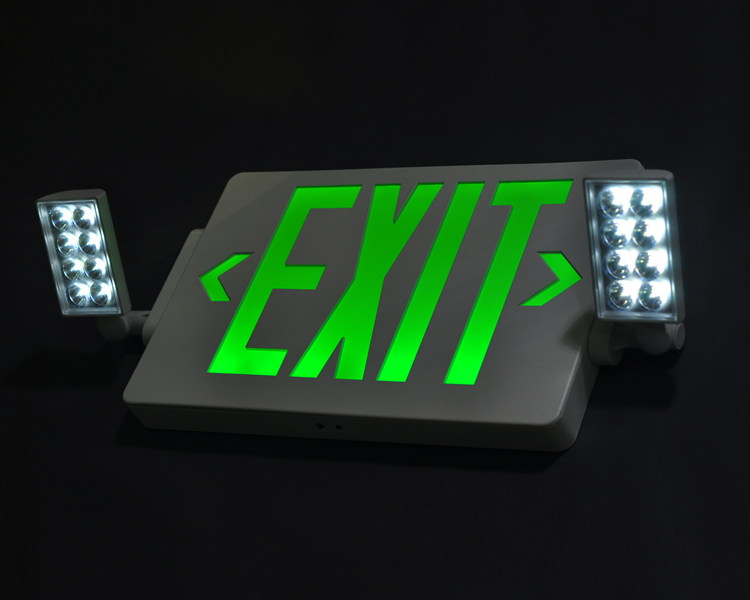 JLECD2GW-Green Emergency Fire Exit světla s LED hlavami
