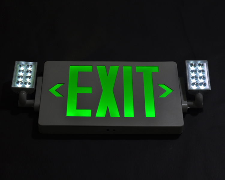 JLECD2GW-Green Emergency Fire Exit světla s LED hlavami