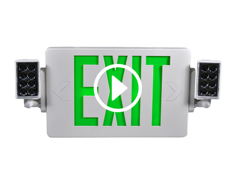 JLECD2GW-Green Emergency Fire Exit světla s LED hlavami