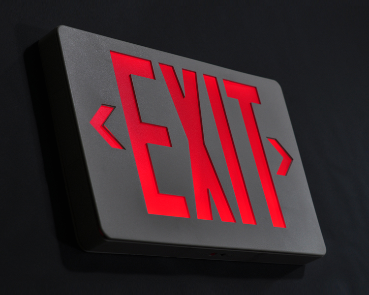 Jleed2rwem-New Slim Red Red LED EXIT GRES