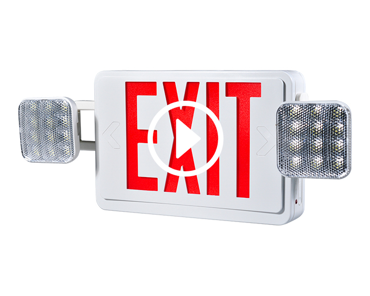 JLEC2BCW-Bi-Color LED Combo Emergency Exit Sign s LED hlavami